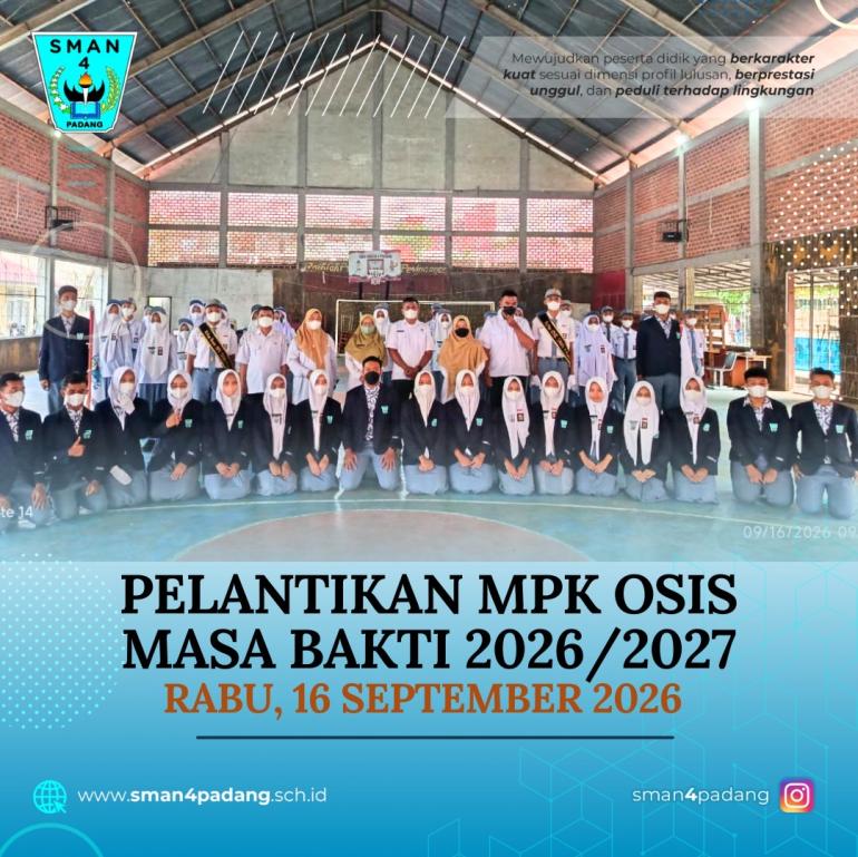 Estafet Kepemimpinan Dimulai! SMAN 4 Padang Resmi Lantik...