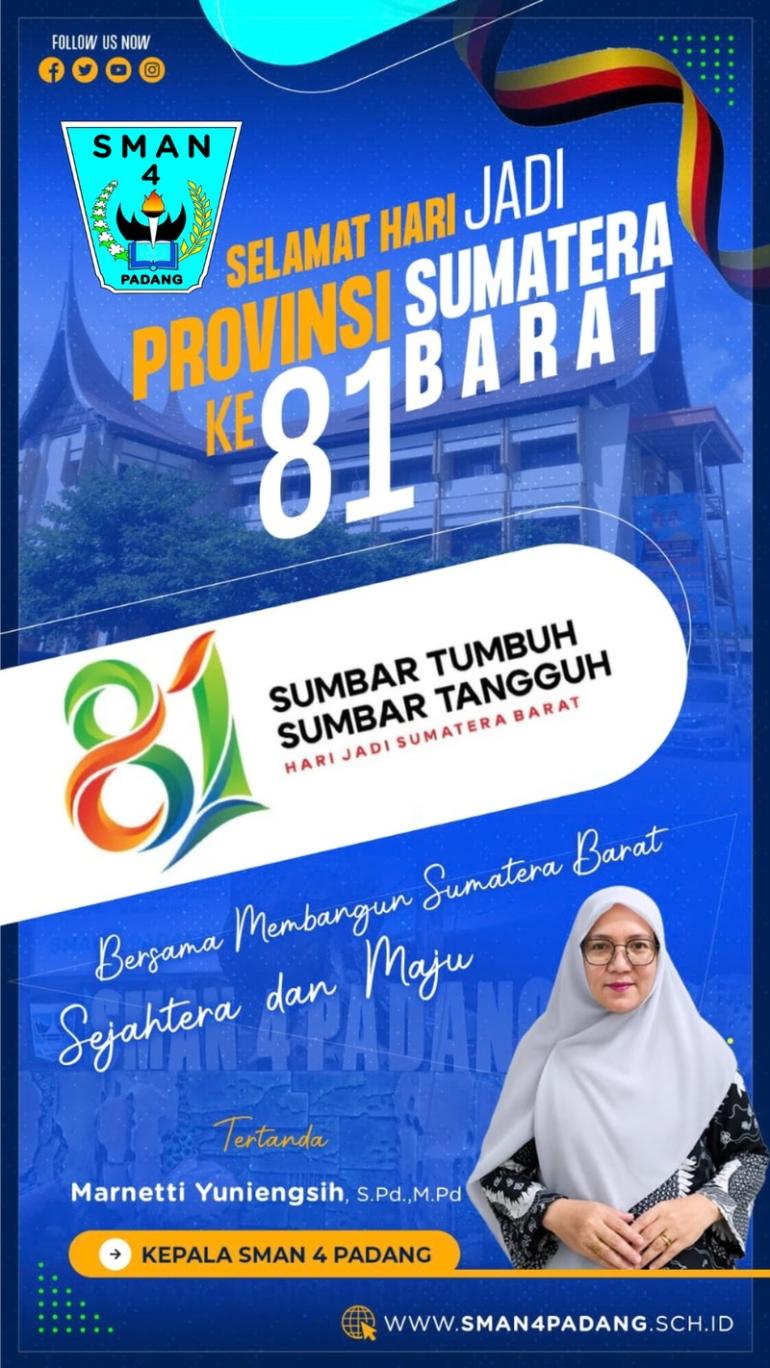 SMAN 4 Padang Ucapkan Selamat Hari Jadi Provinsi Sumatera...