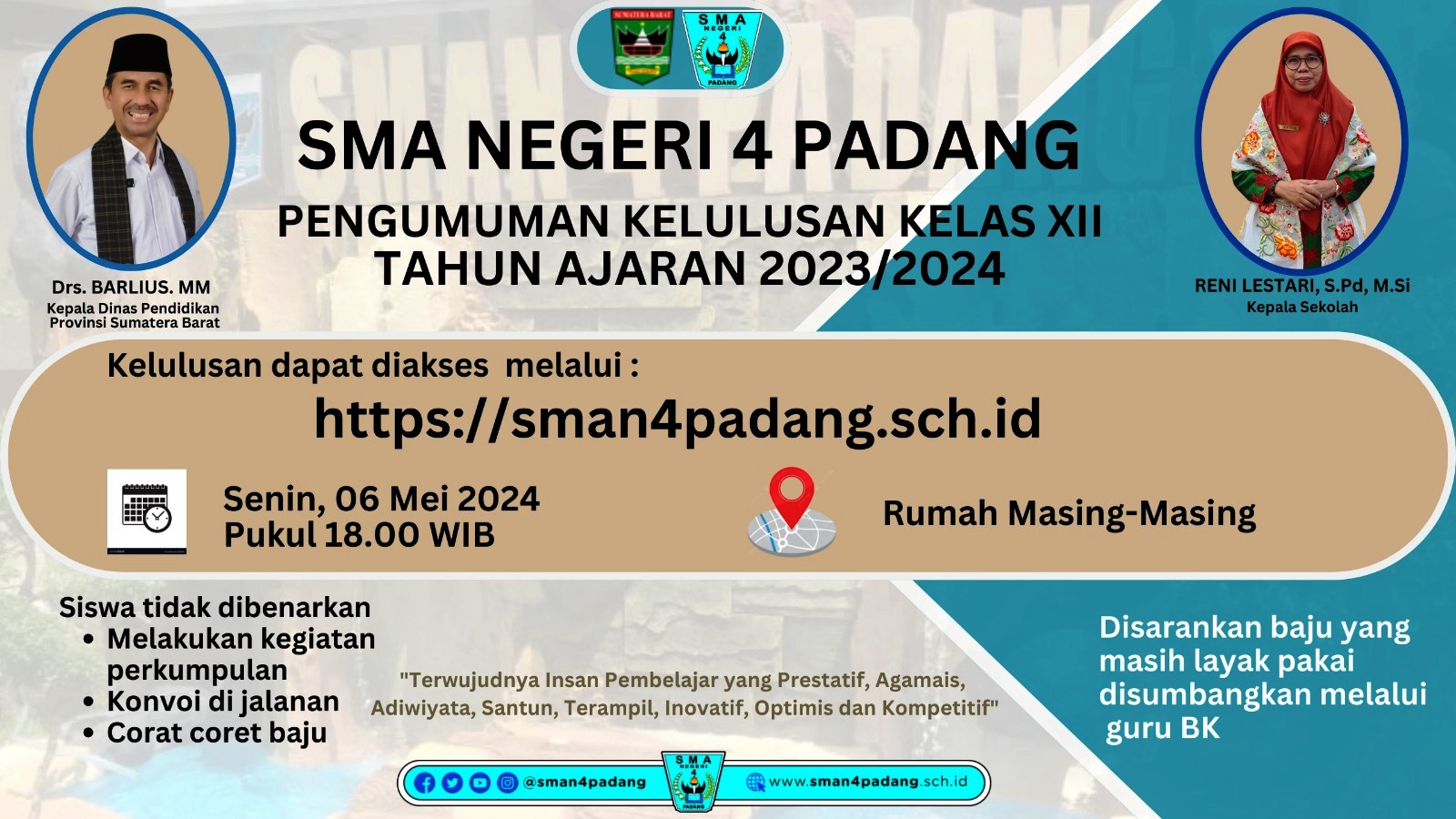PENGUMUMAN DAN HIMBAUAN   
BAGI SISWA/I KELAS XII 
SMAN 4...