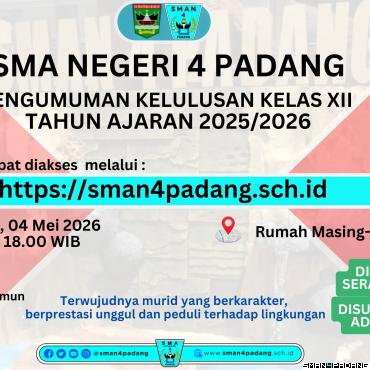 PENGUMUMUMAN KELULUSAN KELAS XII TA. 2025/2026