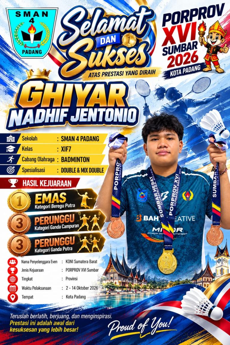 Prestasi Olahraga: Ghiyar Nadhif Jentonio, Sabet 3 Medali...