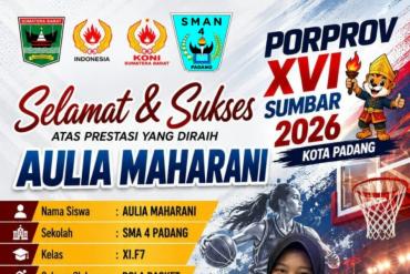 Prestasi Olahraga: Aulia Maharani persembahkan Juara 1 (Medali Emas) dari Cabang Olahraga...